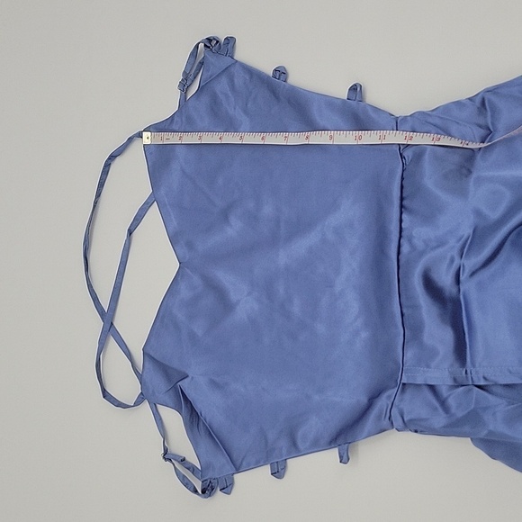 Periwinkle criss cross back full length prom dress w/ pockets size XS New - Picture 7 of 7